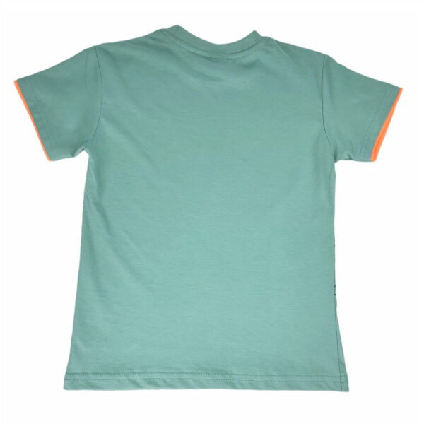 bluzka t shirt mietowa chlopieca na krotki rekaw z napisami i grafika deskorolki pada rozmiary 104 128 tyl