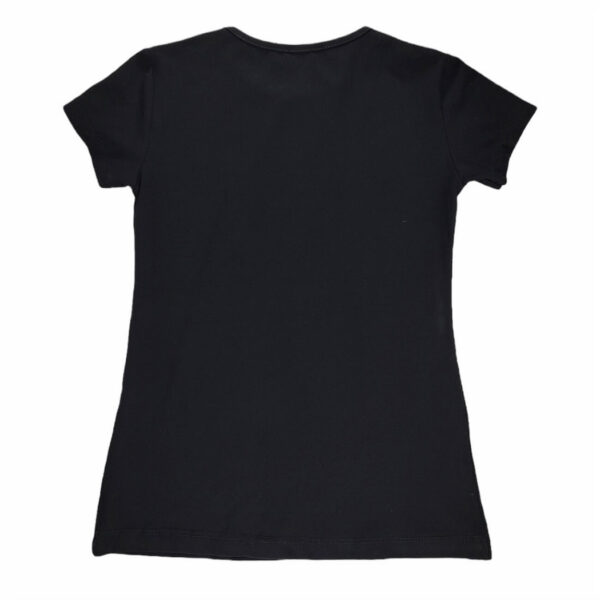 bluzka dziewczeca czarna z trampkami na krotki rekaw rozmiary 128 164 tyl