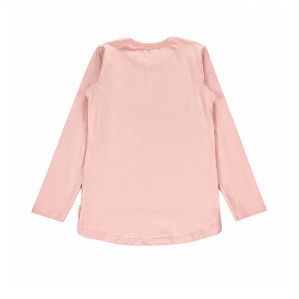 bluzka rozowa dziewczeca z motywem swiatecznym renifera rozmiary 104 128 tyl