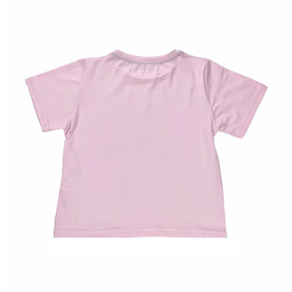 wednesday rozowa bluzka t shirt dziewczeca z krotkim rekawem z obrazkiem wednesday z przodu rozmiary 116 134 tyl