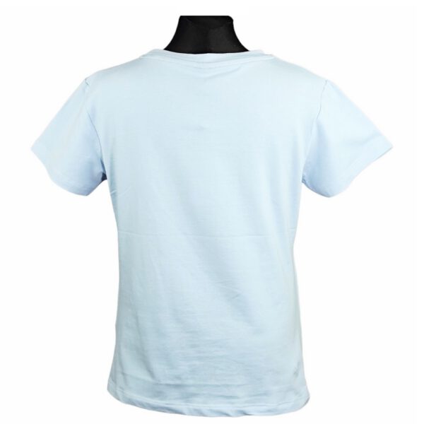 bluzka t shirt dziewczeca niebieska z krotkim rekawem z postacia dziewczyny rozmiary 140 164 tyl